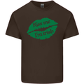 Kiss Me I'm Irish St. Patrick's Day Mens Cotton T-Shirt Tee Top Dark Chocolate