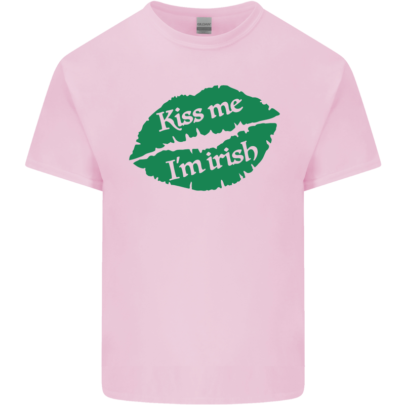 Kiss Me I'm Irish St. Patrick's Day Mens Cotton T-Shirt Tee Top Light Pink