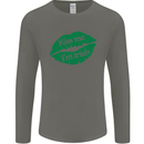 Kiss Me I'm Irish St. Patrick's Day Mens Long Sleeve T-Shirt Charcoal