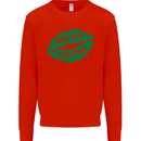 Kiss Me I'm Irish St. Patrick's Day Mens Sweatshirt Jumper Bright Red