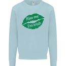 Kiss Me I'm Irish St. Patrick's Day Mens Sweatshirt Jumper Light Blue