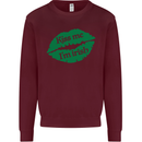 Kiss Me I'm Irish St. Patrick's Day Mens Sweatshirt Jumper Maroon