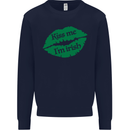 Kiss Me I'm Irish St. Patrick's Day Mens Sweatshirt Jumper Navy Blue