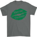 Kiss Me I'm Irish St. Patrick's Day Mens T-Shirt Cotton Gildan Charcoal