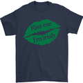 Kiss Me I'm Irish St. Patrick's Day Mens T-Shirt Cotton Gildan Navy Blue