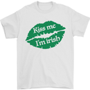 Kiss Me I'm Irish St. Patrick's Day Mens T-Shirt Cotton Gildan White