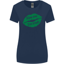 Kiss Me I'm Irish St. Patrick's Day Womens Wider Cut T-Shirt Navy Blue
