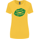 Kiss Me I'm Irish St. Patrick's Day Womens Wider Cut T-Shirt Yellow