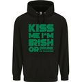 Kiss Me I'm Irish or Drunk St Patricks Day Childrens Kids Hoodie Black