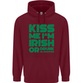 Kiss Me I'm Irish or Drunk St Patricks Day Childrens Kids Hoodie Maroon