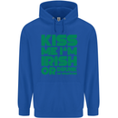 Kiss Me I'm Irish or Drunk St Patricks Day Childrens Kids Hoodie Royal Blue