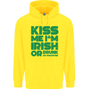 Kiss Me I'm Irish or Drunk St Patricks Day Childrens Kids Hoodie Yellow