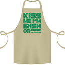 Kiss Me I'm Irish or Drunk St Patricks Day Cotton Apron 100% Organic Khaki
