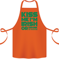 Kiss Me I'm Irish or Drunk St Patricks Day Cotton Apron 100% Organic Orange