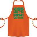 Kiss Me I'm Irish or Drunk St Patricks Day Cotton Apron 100% Organic Orange