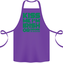 Kiss Me I'm Irish or Drunk St Patricks Day Cotton Apron 100% Organic Purple