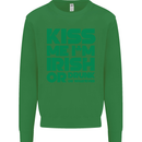Kiss Me I'm Irish or Drunk St Patricks Day Kids Sweatshirt Jumper Irish Green