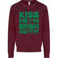 Kiss Me I'm Irish or Drunk St Patricks Day Kids Sweatshirt Jumper Maroon