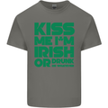 Kiss Me I'm Irish or Drunk St Patricks Day Kids T-Shirt Childrens Charcoal