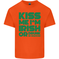Kiss Me I'm Irish or Drunk St Patricks Day Kids T-Shirt Childrens Orange
