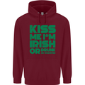 Kiss Me I'm Irish or Drunk St Patricks Day Mens 80% Cotton Hoodie Maroon
