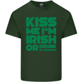 Kiss Me I'm Irish or Drunk St Patricks Day Mens Cotton T-Shirt Tee Top Forest Green