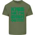 Kiss Me I'm Irish or Drunk St Patricks Day Mens Cotton T-Shirt Tee Top Military Green