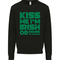 Kiss Me I'm Irish or Drunk St Patricks Day Mens Sweatshirt Jumper Black