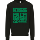 Kiss Me I'm Irish or Drunk St Patricks Day Mens Sweatshirt Jumper Black