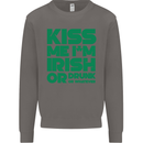 Kiss Me I'm Irish or Drunk St Patricks Day Mens Sweatshirt Jumper Charcoal