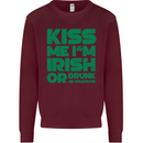 Kiss Me I'm Irish or Drunk St Patricks Day Mens Sweatshirt Jumper Maroon