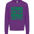 Kiss Me I'm Irish or Drunk St Patricks Day Mens Sweatshirt Jumper Purple