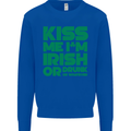 Kiss Me I'm Irish or Drunk St Patricks Day Mens Sweatshirt Jumper Royal Blue