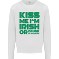 Kiss Me I'm Irish or Drunk St Patricks Day Mens Sweatshirt Jumper White