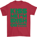Kiss Me I'm Irish or Drunk St Patricks Day Mens T-Shirt Cotton Gildan Red