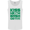 Kiss Me I'm Irish or Drunk St Patricks Day Mens Vest Tank Top White