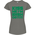 Kiss Me I'm Irish or Drunk St Patricks Day Womens Petite Cut T-Shirt Charcoal