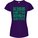 Kiss Me I'm Irish or Drunk St Patricks Day Womens Petite Cut T-Shirt Purple