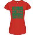 Kiss Me I'm Irish or Drunk St Patricks Day Womens Petite Cut T-Shirt Red