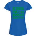 Kiss Me I'm Irish or Drunk St Patricks Day Womens Petite Cut T-Shirt Royal Blue