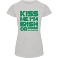 Kiss Me I'm Irish or Drunk St Patricks Day Womens Petite Cut T-Shirt Sports Grey