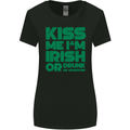 Kiss Me I'm Irish or Drunk St Patricks Day Womens Wider Cut T-Shirt Black