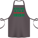 Kiss Me I'm Pretending to Be Irish Cotton Apron 100% Organic Dark Grey