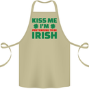 Kiss Me I'm Pretending to Be Irish Cotton Apron 100% Organic Khaki