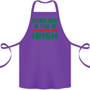 Kiss Me I'm Pretending to Be Irish Cotton Apron 100% Organic Purple
