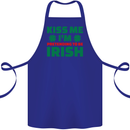 Kiss Me I'm Pretending to Be Irish Cotton Apron 100% Organic Royal Blue