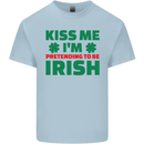 Kiss Me I'm Pretending to Be Irish Kids T-Shirt Childrens Light Blue