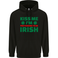 Kiss Me I'm Pretending to Be Irish Mens 80% Cotton Hoodie Black