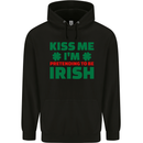 Kiss Me I'm Pretending to Be Irish Mens 80% Cotton Hoodie Black