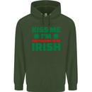Kiss Me I'm Pretending to Be Irish Mens 80% Cotton Hoodie Forest Green